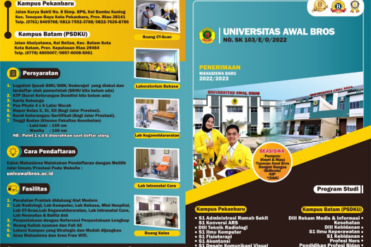 Penerimaan Mahasisiwa Baru Universitas Awal Bros TA.2022/2023